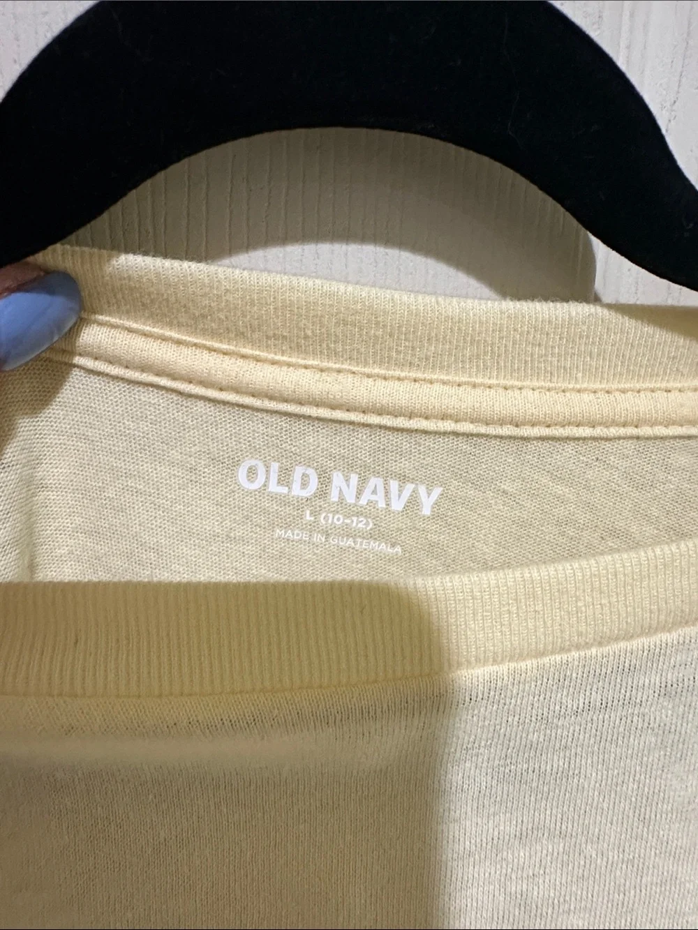 Old Navy Cream Tee with Blue & Teal Golf Cart Graphic